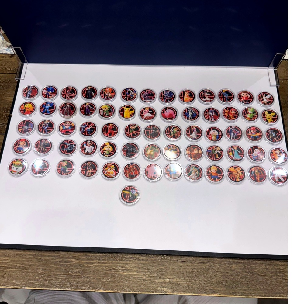 Super‎ Smash Bros Ultimate Character Coin Token Lot 66Pc Nintendo Pokemon Mario